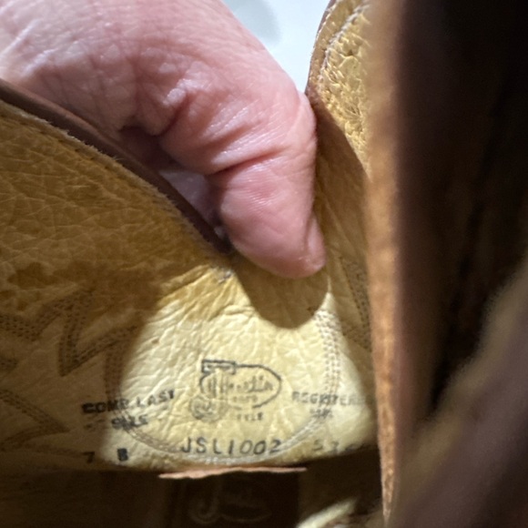 Vintage Justin Boots Tan Leather Western Footwear - Picture 2 of 3